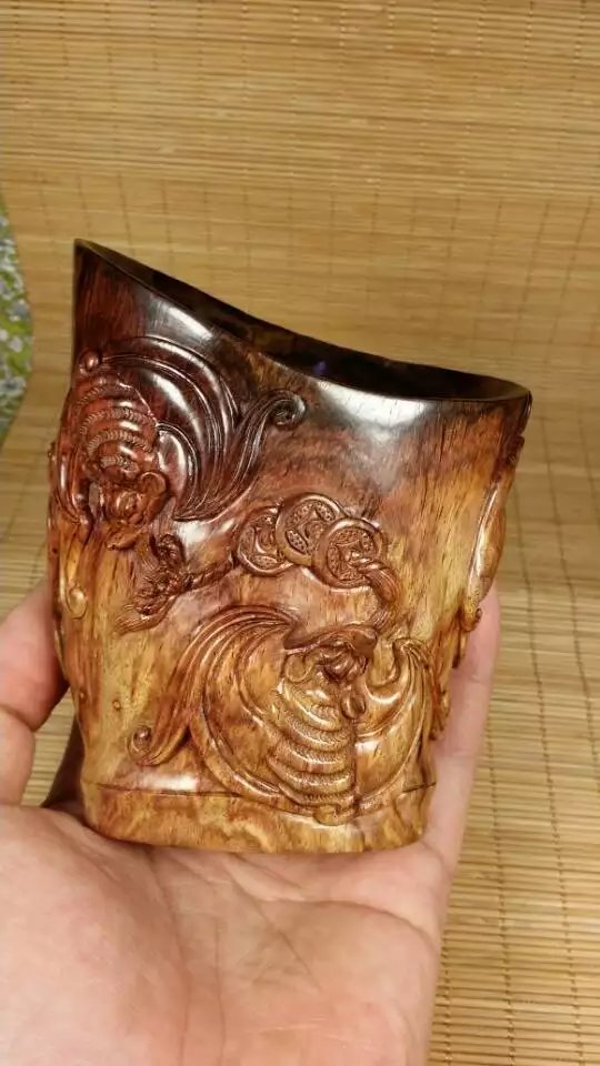  黄花梨摆件--五福杯